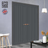 Skye 4 Panel Solid Wood Internal Door Pair UK Made DD6435 - Eco-Urban® Stormy Grey Premium Primed