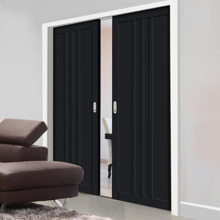 Image: Handmade Eco-Urban® Skye 4 Panel Double Evokit Pocket Door DD6435 - Colour & Size Options