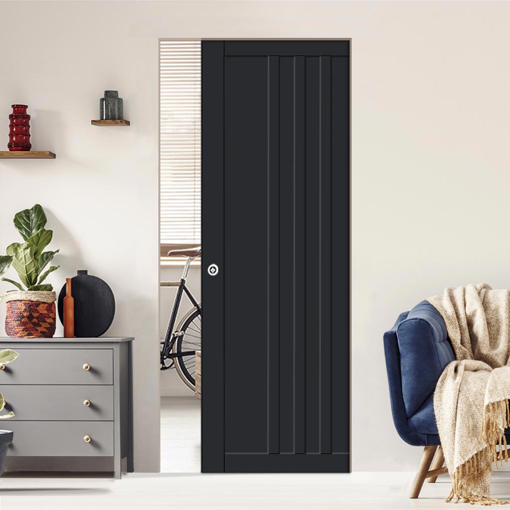 Handmade Eco-Urban Skye 4 Panel Single Absolute Evokit Pocket Door DD6435 - Colour & Size Options