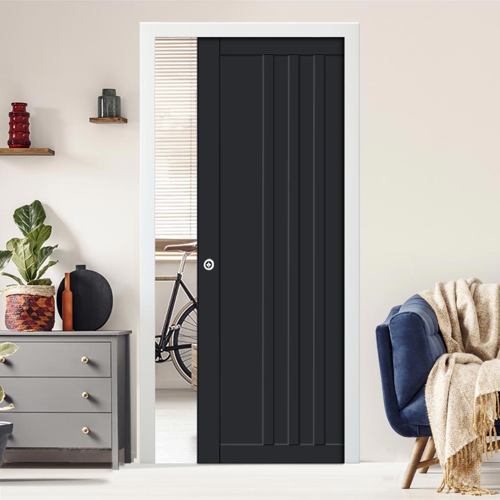 Handmade Eco-Urban Skye 4 Panel Single Evokit Pocket Door DD6435 - Colour & Size Options