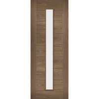 Double Sliding Door & Wall Track - Sofia Walnut Veneer Doors Clear Glass - Prefinished