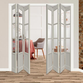 Image: Seven Folding Door & Frame Kit - Eco-Urban® Staten 3 Pane 1 Panel DD6207C 4+3 - Clear Glass - Colour & Size Options