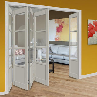 Image: Five Folding Door & Frame Kit - Eco-Urban® Staten 3 Pane 1 Panel DD6207C 4+1 - Clear Glass - Colour & Size Options