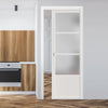 Handmade Eco-Urban® Staten 3 Pane 1 Panel Single Evokit Pocket Door DD6310SG - Frosted Glass - Colour & Size Options