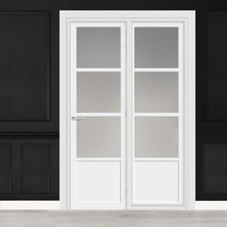 Image: Urban Ultimate® Room Divider Staten 3 Pane 1 Panel Door DD6310F - Frosted Glass with Matching Side - Colour & Size Options