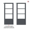 Urban Ultimate® Room Divider Staten 3 Pane 1 Panel Door Pair DD6310T - Tinted Glass with Full Glass Side - Colour & Size Options