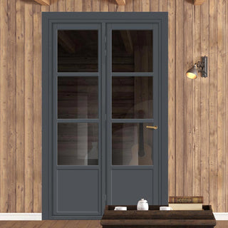 Image: Urban Ultimate® Room Divider Staten 3 Pane 1 Panel Door DD6310T - Tinted Glass with Matching Side - Colour & Size Options