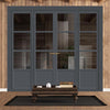 Urban Ultimate® Room Divider Staten 3 Pane 1 Panel Door Pair DD6310T - Tinted Glass with Matching Sides - Colour & Size Options