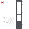 Five Folding Door & Frame Kit - Eco-Urban® Staten 3 Pane 1 Panel DD6207C 3+2 - Clear Glass - Colour & Size Options