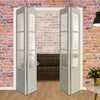 Four Folding Door & Frame Kit - Eco-Urban® Staten 3 Pane 1 Panel DD6207C 2+2 - Clear Glass - Colour & Size Options