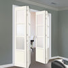 Four Folding Door & Frame Kit - Eco-Urban® Staten 3 Pane 1 Panel DD6207F 2+2 - Frosted Glass - Colour & Size Options