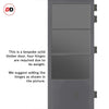 Urban Ultimate® Room Divider Staten 3 Pane 1 Panel Door DD6310T - Tinted Glass with Full Glass Side - Colour & Size Options