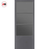 Urban Ultimate® Room Divider Staten 3 Pane 1 Panel Door Pair DD6310T - Tinted Glass with Full Glass Side - Colour & Size Options