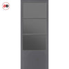 Urban Ultimate® Room Divider Staten 3 Pane 1 Panel Door DD6310T - Tinted Glass with Full Glass Side - Colour & Size Options
