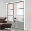 Handmade Eco-Urban® Staten 3 Pane 1 Panel Double Evokit Pocket Door DD6310SG - Frosted Glass - Colour & Size Options