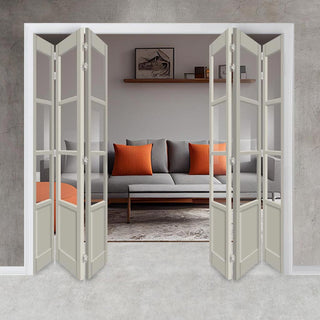 Image: Six Folding Door & Frame Kit - Eco-Urban® Staten 3 Pane 1 Panel DD6207C 3+3 - Clear Glass - Colour & Size Options