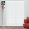 Stockholm 7 Panel Solid Wood Internal Door Pair UK Made DD6407 - Eco-Urban® Cloud White Premium Primed