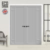 Handmade Eco-Urban Suburban 4 Panel Door Pair DD6411 - Light Grey Premium Primed
