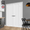 Handmade Eco-Urban Suburban 4 Panel Door Pair DD6411 - White Premium Primed