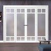Urban Ultimate® Room Divider Sydney 5 Pane Door Pair DD6417F - Frosted Glass with Matching Sides - Colour & Size Options