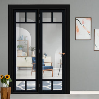 Image: Urban Ultimate® Room Divider Sydney 5 Pane Door DD6417C with Matching Side - Clear Glass - Colour & Height Options