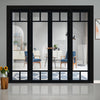 Urban Ultimate® Room Divider Sydney 5 Pane Door Pair DD6417C with Matching Sides - Clear Glass - Colour & Height Options