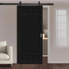 Top Mounted Black Sliding Track & Solid Wood Door - Eco-Urban® Sydney 5 Panel Solid Wood Door DD6417 - Shadow Black Premium Primed