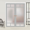 Handmade Eco-Urban Sydney 5 Pane Door Pair DD6417SG Frosted Glass - Light Grey Premium Primed