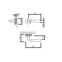 Tupai Rapido CurvaLine Adra Lever on Round Rose - Bright Polished Chrome