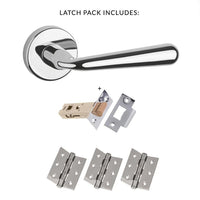 Tupai Rapido CurvaLine Adra Lever on Round Rose - Bright Polished Chrome Handle Pack