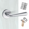 Tupai Rapido CurvaLine Adra Lever on Round Rose - Satin Chrome Handle Pack