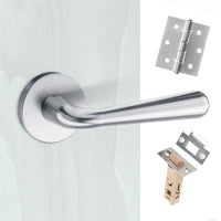 Tupai Rapido CurvaLine Adra Lever on Round Rose - Satin Chrome Handle Pack