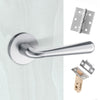 Tupai Rapido CurvaLine Adra Lever on Round Rose - Satin Chrome Handle Pack