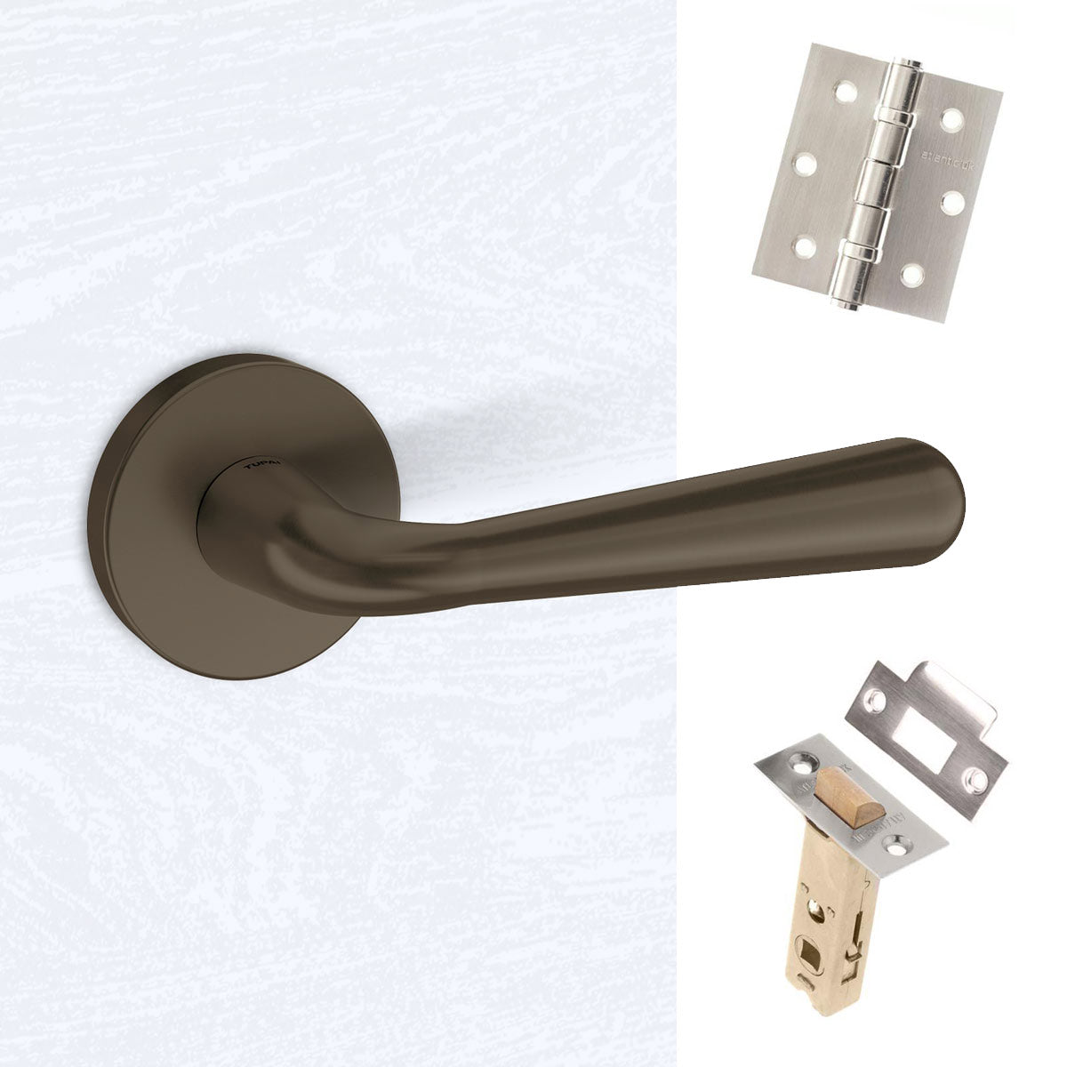 Tupai Rapido CurvaLine Adra Lever on Round Rose - Titanium Handle Pack