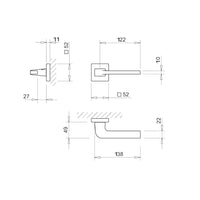 Tupai Rapido CurvaLine Valbona Lever on Square Rose - Satin Chrome
