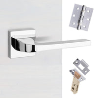 Tupai Rapido CurvaLine Valbona Lever on Square Rose - Bright Polished Chrome Handle Pack