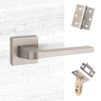 Tupai Rapido CurvaLine Valbona Lever on Square Rose - Pearl Nickel Handle Pack