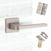 Tupai Rapido CurvaLine Valbona Lever on Square Rose - Pearl Nickel Handle Pack