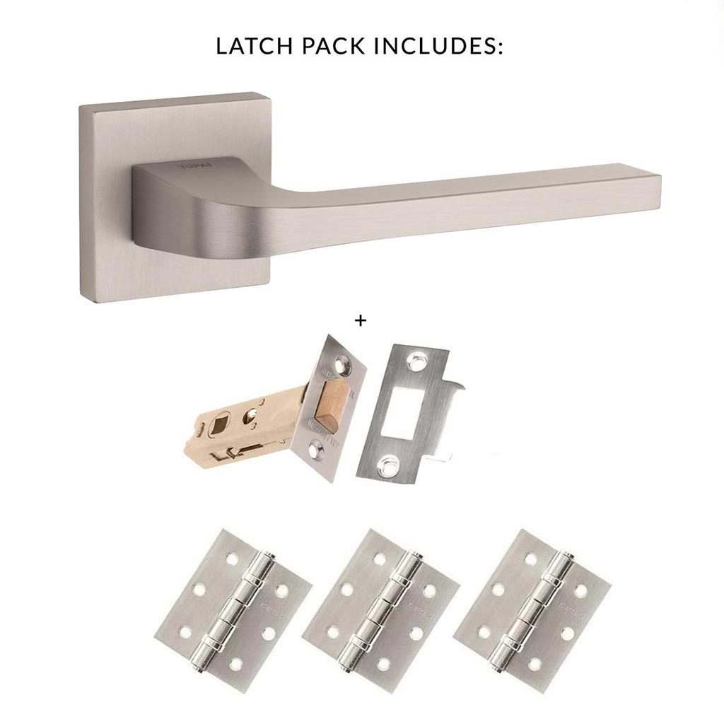Tupai Rapido CurvaLine Valbona Lever on Square Rose - Pearl Nickel Handle Pack