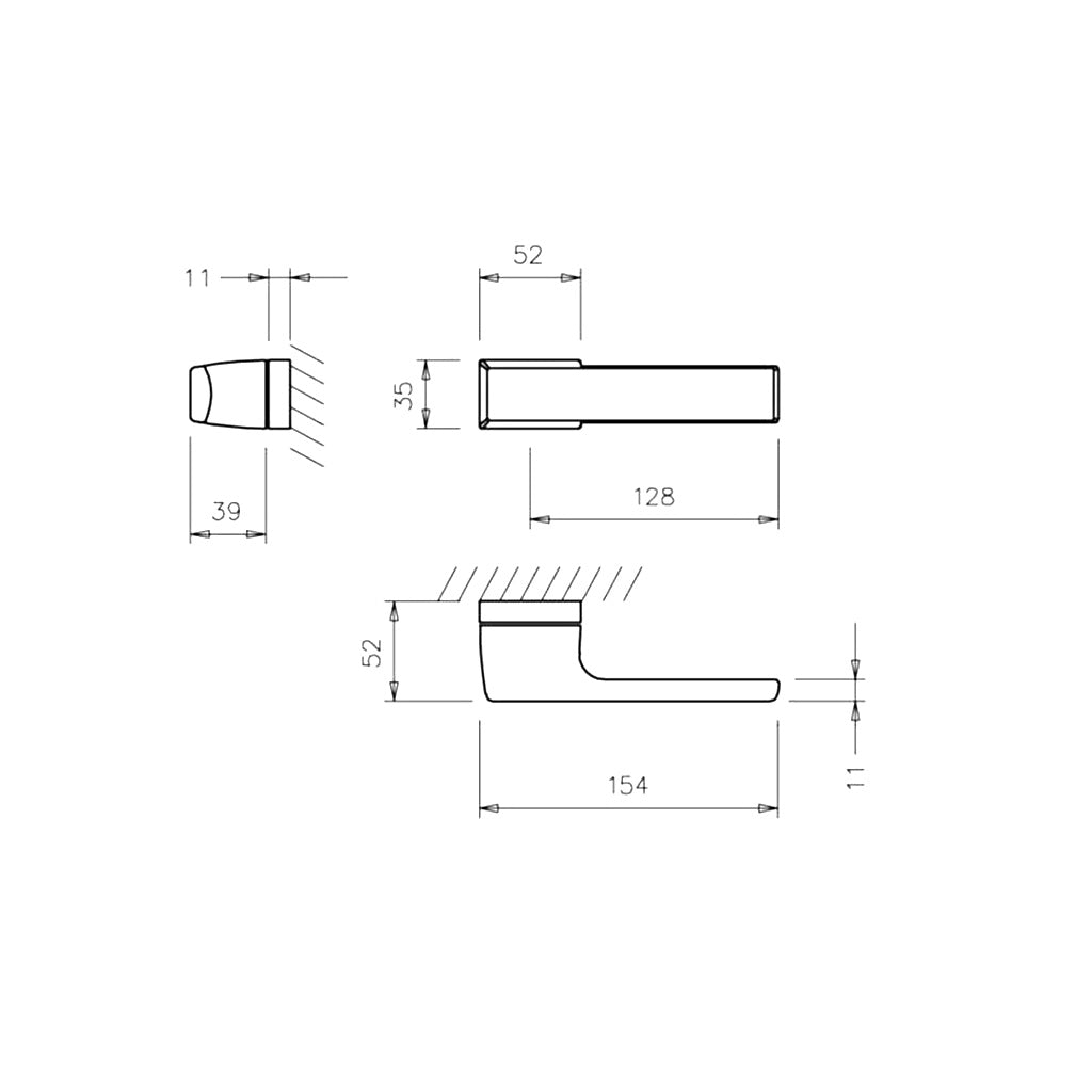 Tupai Rapido RetaLine Panela Designer Lever on Long Rose - Satin Chrome