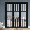 Urban Ultimate® Room Divider Tasmania 7 Pane Door Pair DD6425CF Clear Glass(1 FROSTED PANE) with Matching Side - Colour & Size Options