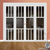 Urban Ultimate® Room Divider Tasmania 7 Pane Door Pair DD6425T - Tinted Glass with Full Glass Sides - Colour & Size Options