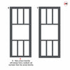 Urban Ultimate® Room Divider Tasmania 7 Pane Door Pair DD6425F - Frosted Glass with Matching Sides - Colour & Size Options