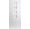 White PVC thistle lightly grained door alexandra style glass