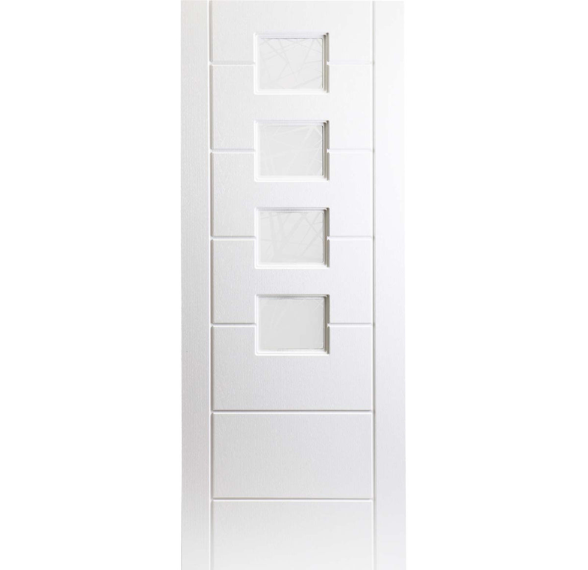 White PVC thistle lightly grained door rhu style glass