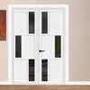 Urban Ultimate® Room Divider Tokyo 3 Pane 3 Panel Door DD6423T - Tinted Glass with Matching Side - Colour & Size Options