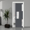 Bespoke Handmade Eco-Urban® Tokyo 3 Pane 3 Panel Single Evokit Pocket Door DD6423G Clear Glass - Colour Options