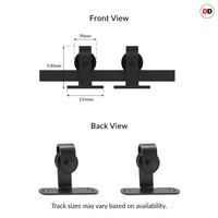 Barn Style Top Mounted Track Image with Dimensions