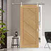 Saturn Tubular Stainless Steel Sliding Track & Torino Oak Door - Prefinished