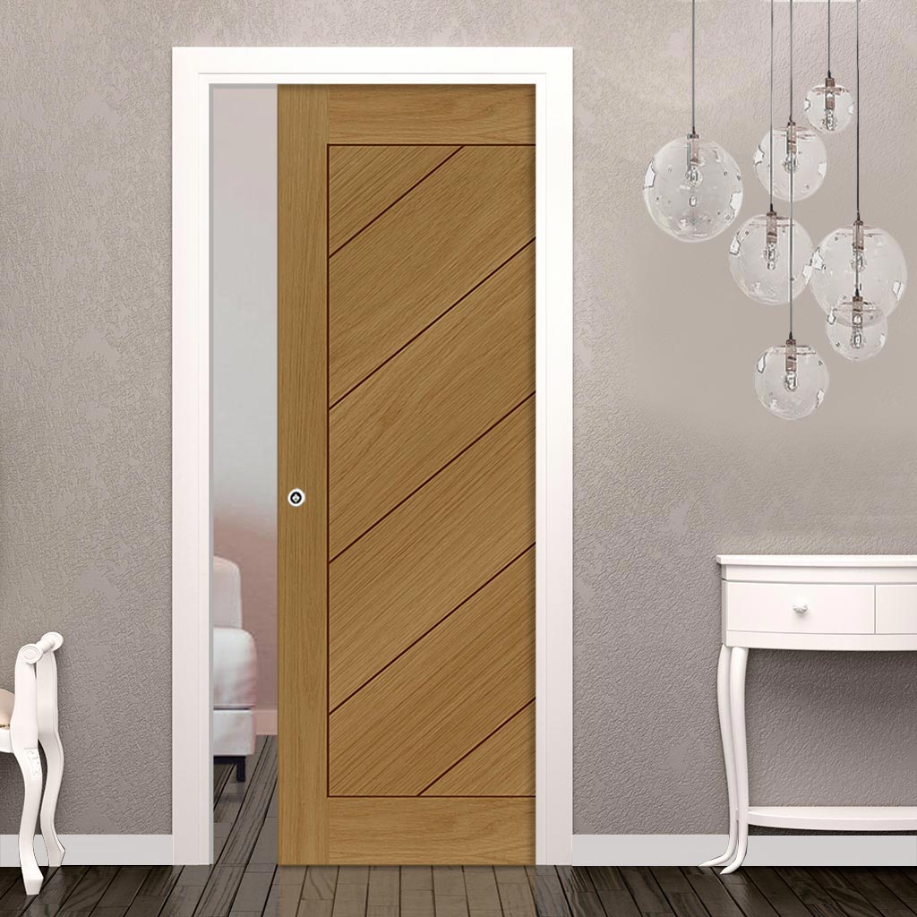 Torino Oak Single Evokit Pocket Door - Prefinished